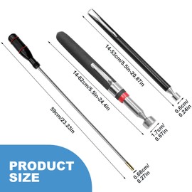 Pack of 3 Magnetic Telescopic Rod, Telescopic Rod Magnetic Tool, Flexible Magnetic Pickup, Telescopic Magnet for Picking Small Parts, Metal Objects (1.5 LB 3 LB 5 LB)