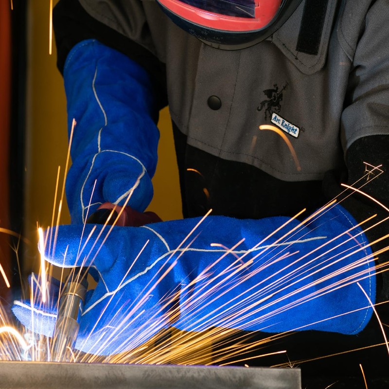 Weldas® long gauntlet (46cm overall length) welding gloves, Fully lined