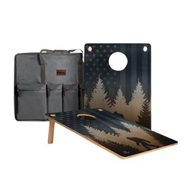 Elakai Weekender Ultra Lightweight Travel Cornhole Boards with Case 22x31 in 1 Hole Sasquatch