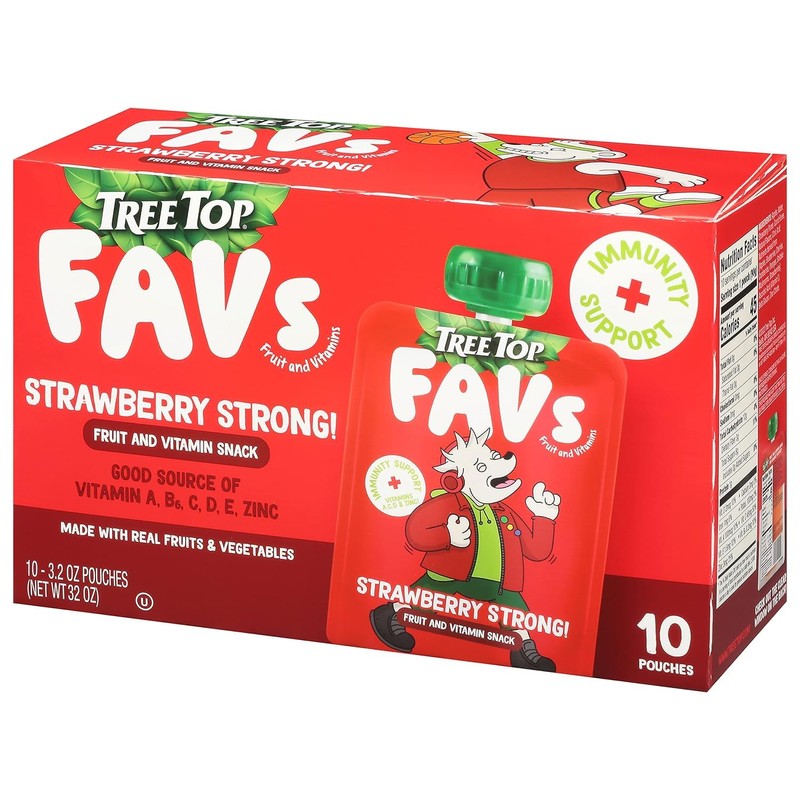 Tree Top FAVs Fruit Pouch, Strawberry 3.2 oz. (Pack of