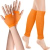 SATINIOR Elastic Neon Leg Warmers and Fishnet Gloves Set 80s