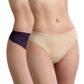 REELINDRY Washable Incontinence Underwear for Women, 2 oz Ladies Leak Proof Briefs for Postpartum Bladder Control 2 Pack (Berry-Beige, 2XL)