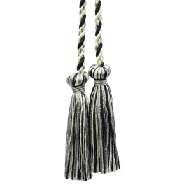 DÉCOPRO (TM) Curtain Tieback, Style# CCT, Color# PR23 - Silver Grey Black [Set of 2]