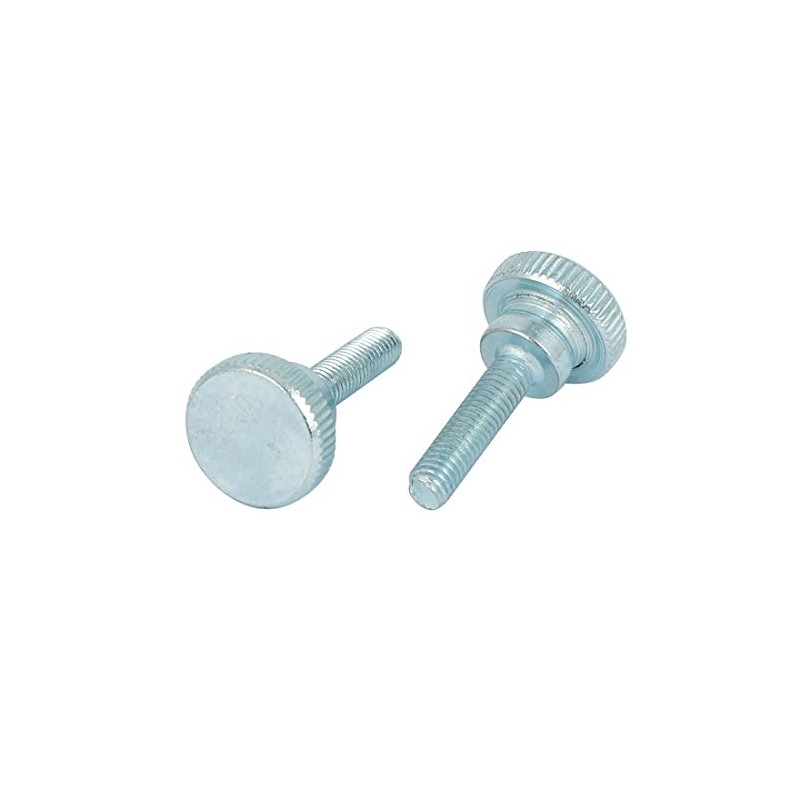 Sourcingmap M5x20mm Carbon Steel Step Hand Screw Flat Knurled Head