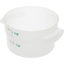 Carlisle FoodService Products Storplus Round Container Food Container, Storage Container with Stackable Design for Storage, 2 Quart, White, (Pack of 12)