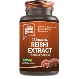 Reishi Mushroom Extract Capsule - 1800mg | Longevity and Improve Sleep |120 Vegan Capsules | by Good Guru.