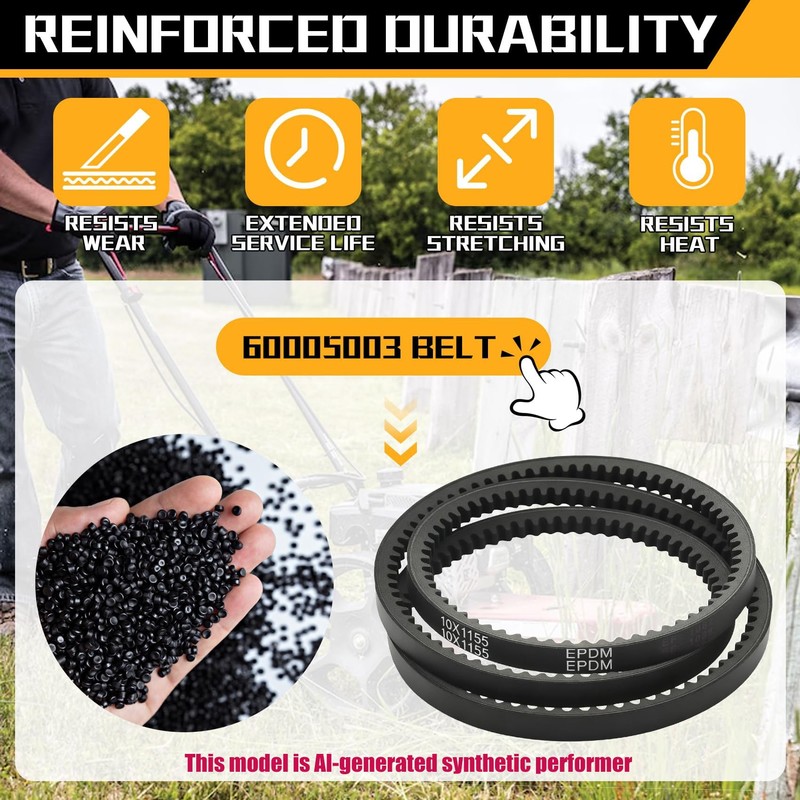 60005003 3L Tooth HB Drive Belt for Trimmers,Fits for Earthquake