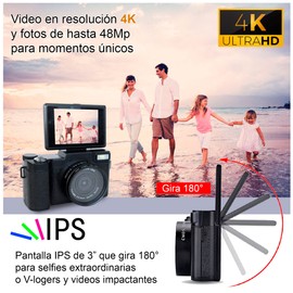 VAK Camara Digital RF 3' LCD 48MP Zoom Optico 4K