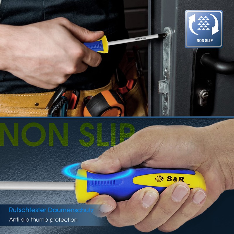 S&R Screwdriver Set 8-Piece with Power Handles - SL-PH-PZ, Professional