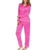 SWOMOG Womens Silk Satin Pajamas Loungewear Two-piece Sleepwear Button-Down Pj