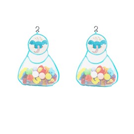 Teogneot Bath Toy Storage Net Elephant Design Mesh Organizer for Bathtub Toys Turquoise