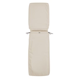 Classic Accessories Montlake Water-Resistant 80 x 26 x 3 Inch Outdoor Chaise Lounge Cushion Slip Cover, Patio Furniture Cushion Cover, Antique Beige