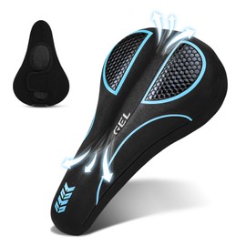 Funda de Asiento de Silicona Espesada para Bicicletas, Ajuste para Bicicletas Estacionarias, de Montaña y Carretera (Azul)