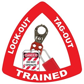 Lockout Tagout Trained 3 Hard Hat Labels Helmet Vinyl Stickers Decals Matte