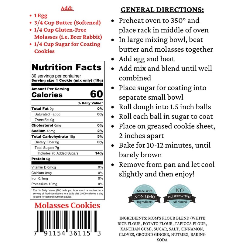 Soft Gluten Free Molasses Cookie Mix