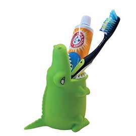 Lily's Home Fun Kids Animal Toothbrush Holder, Bathroom Organizer, Pencil Cup - Crocodile