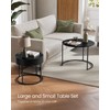 VASAGLE Round Coffee Tables, Set of 2 Nesting Tables, Modern