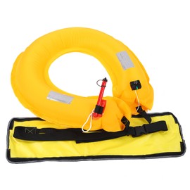 Adjustable Inflatable Life Jacket Belt With Reflective Tapes and Whistle(Yellow)