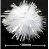 Plush Pompoms with Silver Glitter, Round Pompom, White Colour Set,