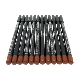 12 pcs Italia-Deluxe Ultra Fine Eyeliner, Creamy, Long Lasting, High Pigmented Pencil (1003 LIGHT BROWN)