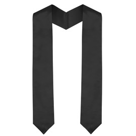 Graduation Stole, Plain Black Graduation Stole Class of 2024, Graduation Sash, Graduation Stole Class of 2024, Classic End With Trim Unisex Adult 70" Graduation Stole for Academic Commencements