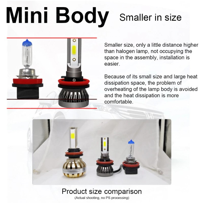 AUIMSOCO 6X 9005 9006 880 6000K Combo LED Headlight Fog