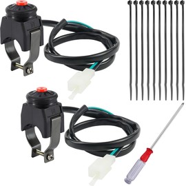 DAOKAI Motorcycle Kill Stop Switch Universal Kill Switch Horn Button 22mm 7/8inch Handlebar for Motorcycle Motorbike Dirt Bike Pit Bike Kill Self-reset Switch(2Pcs)