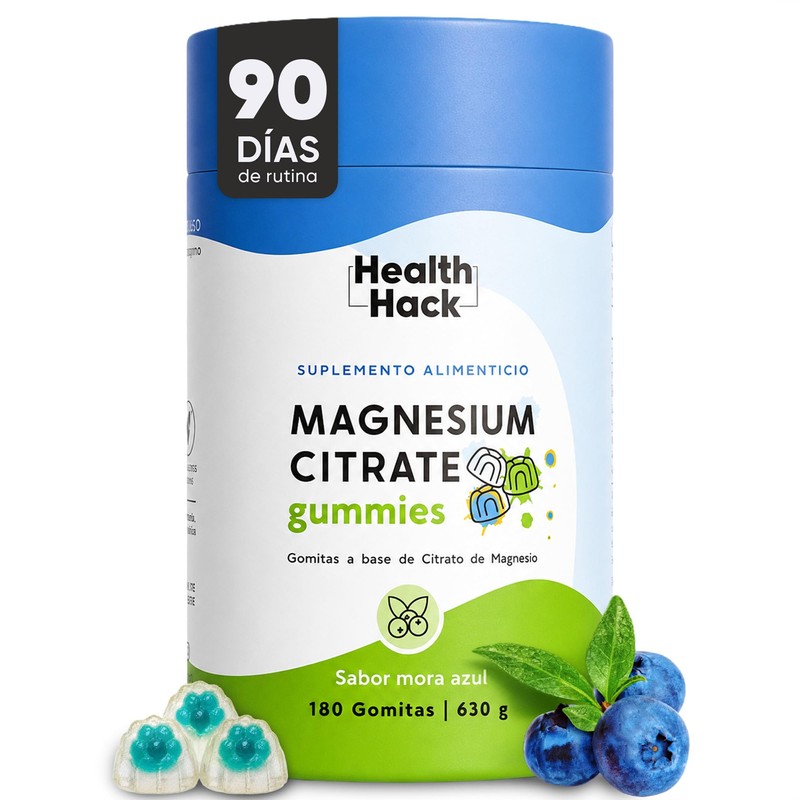 Citrato de Magnesio 180 Gomitas para Adulto Sin Azúcar Magnesium