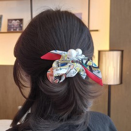 (5 types) Burnaby high color pearl point scrunchie color / (5종) 버나비 하이 컬러 진주 포인트 스크런치 컬러