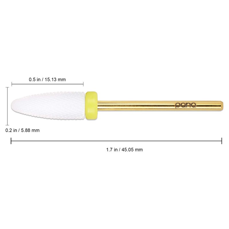PANA Professional USA Ceramic White Flame Cone Shaped Bit Nail