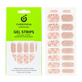 Cherimoya Pegatinas de Uñas, 14Pzs Tiras de Uñas de gel Semicuradas de Color con Luz UV/LED, Uñas Pegatinas de Gel para Arte DIY con Lima de Uñas, Almohadilla de Preparación y Palo de Madera - Nude rodado