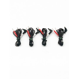 MSS OTC Premium Pair of 2 Black Lead Wires for TENS and EMS Units - Standard Female Plug-(2 Set)