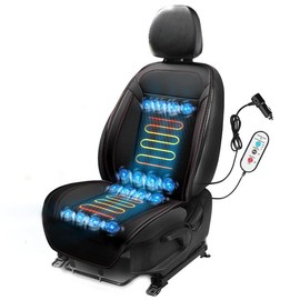 3 in 1 Cooling and Heated Control Car Seat Covers,Cooling Comfortable Seat Cover, Universal Seat Cushion for Four Seasonsr&Massage - Color: Black3