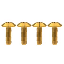 Wanyifa Titanium M4 M5 M6 10 12 15 20 25mm Button Torx Head Bolt Screw for Bicycle Motorcycle Pack of 4 (Gold, M5x15mm)