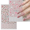 4 Sheets Valentine’s Day Nail Stickers for Nail Art Pink