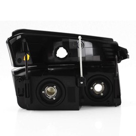 AKKON - For Black 2002 2003 2004 2005 2006 Chevy Avalanche Body Cladding Model Headlights+Bumper Lights Set