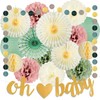 Sage Green & Yellow & Pink Baby Shower Decorations Baby