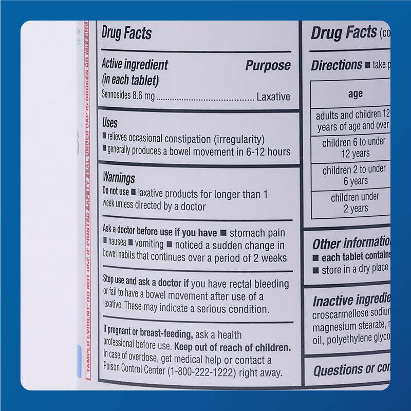 MAJOR Senna 8.6 mg Natural Vegetable Laxative Tablets - Made