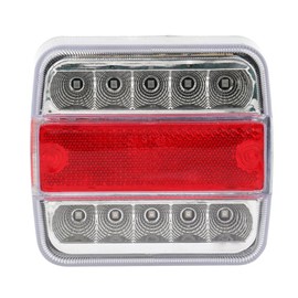 SCITOO Set of 2 14 Led White+Red Len Square LED Trailer Clearance Side Marker Light 11LED 15" Red Len 917-R Hight-low Dim Brake Light Truck Trailer Light Side Fender Marker Lights For Freightliner