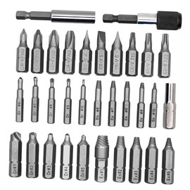 CORHAD 33pieces Damaged Screw Extractor Kit Stripped Screw Remover Set Magnetic Bit Holder Includes Quick Release Extension Rods