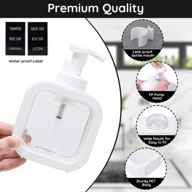 Segbeauty Foaming Soap Dispenser White, 10.1oz Refillable Liquid Hand Soap Dispenser for Bathroom Kitchen, 300ml Modern Home Decor Pump Bottle Foam Shampoo Dispenser