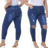 Tulucky Women's Plus Size Boyfriend Jeans Distressed Ripped Denim Pants