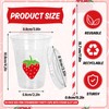 FYSUIMU 50Pcs Strawberry Disposable Plastic Cups with Lids and Straws