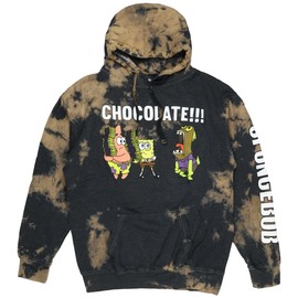SpongeBob SquarePants Hoodie Nickelodeon CHOCOLATE! Meme Tie Dye Pullover Hoodie for Men or Women (X-Large)