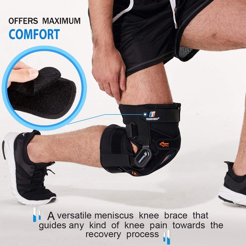 T TIMTAKBO Hinged Knee Brace,GEL Patella Support with Removable Dual