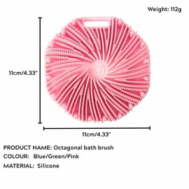 MIXNEX - Cepillo de baño de silicona hexagonal – Depurador corporal suave con orificio para colgar, exfoliante portátil de ducha exfoliante para hombres, mujeres y niños, agradable a la piel, de