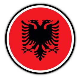 Albanian Flag Albania - 5" Vinyl Sticker - For Car Laptop I-Pad - Waterproof Decal