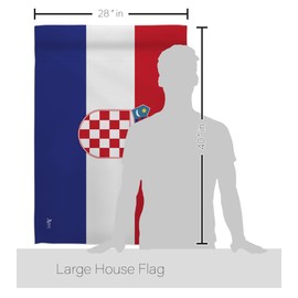 Americana Home & Garden HS140061-BO-03 Croatia World Nationality Decorative Vertical House Flag Set, 28"x 40" w/Flagpole, Multi-Color