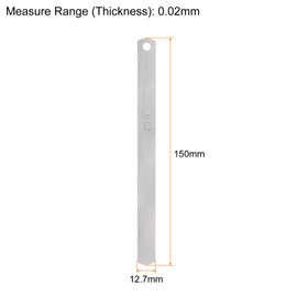 sourcing map 10pcs Mn Steel Feeler Gauge 0.02mm Thickness 150mm Length Metric Filler Thickness Gage Gap Measuring Tool Single Blade
