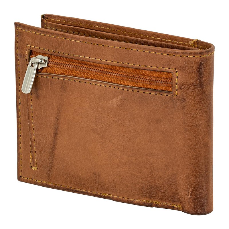 LINDENMANN Men's Leather Wallet, Cognac